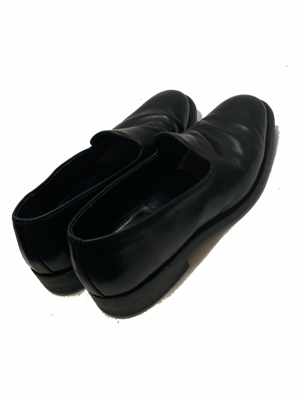 Sanders loafers Men's Black Leather Slip-On Shoes - Picture 2 of 9